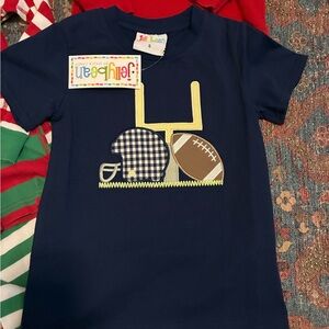 NWT 5T Jellybean Navy Football Appliqué Shirt